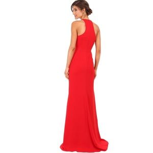 Badgley Mischka Women's Stretch Crepe Halter Gown